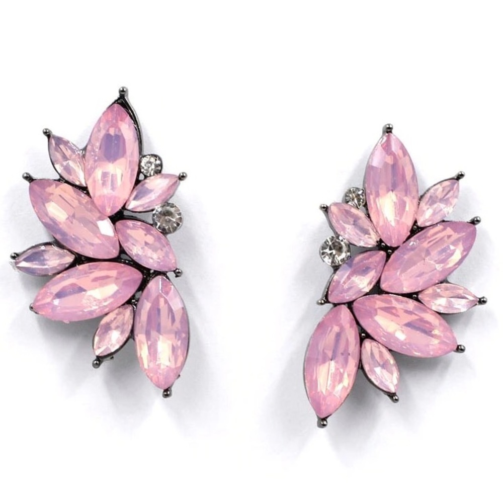 Pink steph earrings 1.5 pageant prom evening